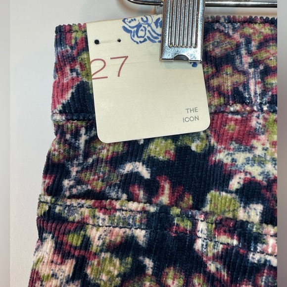NWT Pilcro for Anthropologie The Icon Flare Corduroy Pants Navy Background Sz 27 - Picture 10 of 16